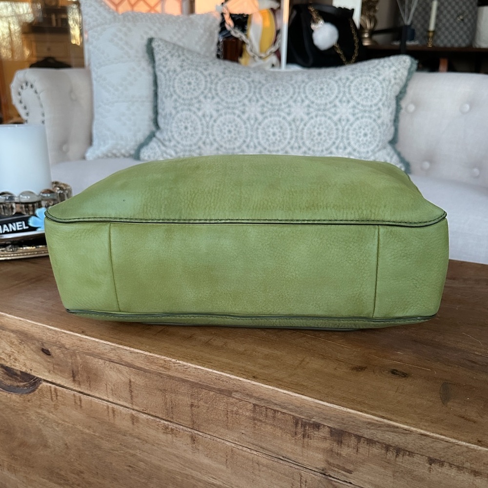 Vintage COACH Chelsea Tote Lime Green Nubuck - Picture 11 of 16